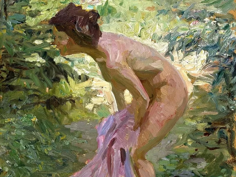 1877-Ernst Burmester - La ragazza si nasconde tra i cespugli